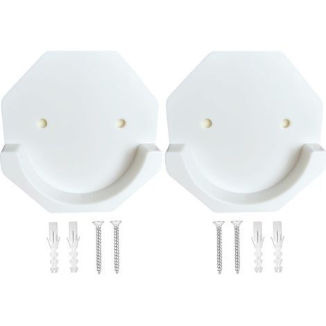 Support de tringle à rideau de douche adhésif Résistant à la chaleur Imperméable Support de tension de tringle à rideau de douche extra-large Paquet de 2 (tringle non incluse) (1/2)