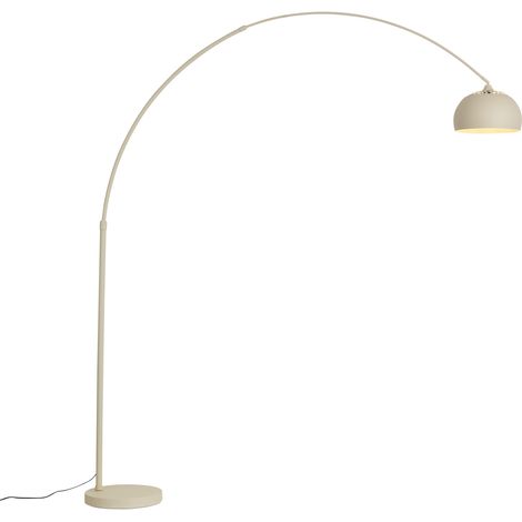 QAZQA Moderne Bogenlampe Beige mit Marmorsockel - XXL (1/5)