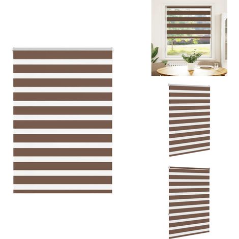 Zebrarollo Braun 115x150 cm Stoffbreite 110,9 cm Polyester - Zebra-Jalousie - Zebra-Jalousien - Zebra-Rollo - Doppelrollo (1/5)