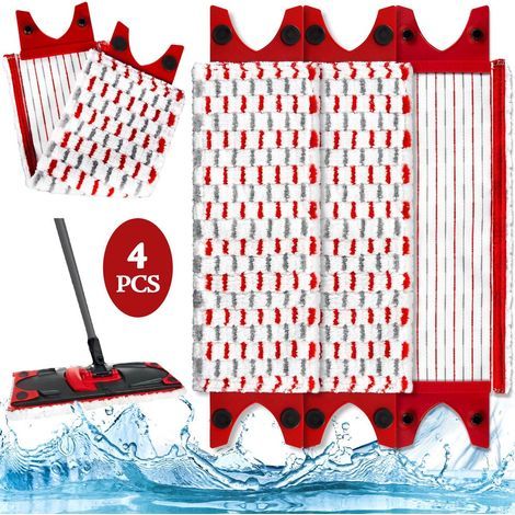 serpillères compatibles Vileda Ultramax - Lot de chiffons de rechange pour serpillière - Housse de serpillière extra large 2 en 1 en microfibre - Recharge - pour tous sols durs, résistante aux taches (1/5)