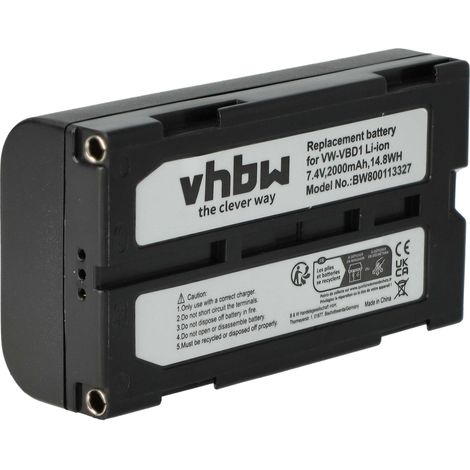 vhbw Akku Ersatz für Hitachi VM-BPL27A, VM-BPL13, M-BPL30, VM-BPL13J, VM-BPL13A, VM-BPL27 für Videokamera Camcorder (2000 mAh, 7,4 V, Li-Ion) (1/5)