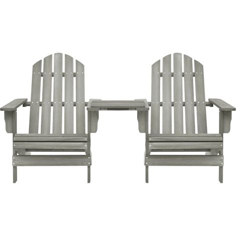 Maison Exclusive - Adirondack-Gartenstühle mit Tisch Massivholz T
