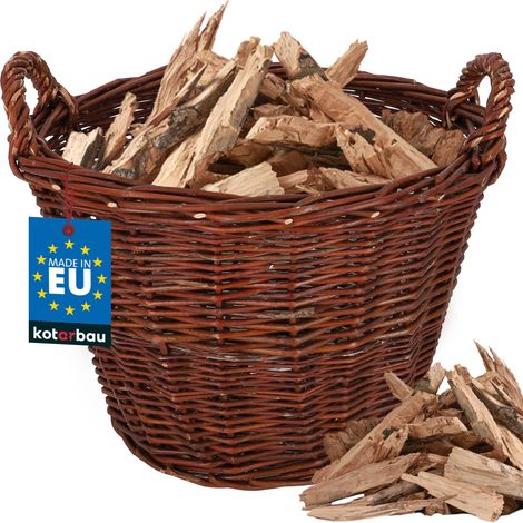 KOTARBAU® Panier en Osier - Ø 35 cm - Brun - Panier Rond - pour Bois - Jouets - Fruits & Légumes - Décoration Intérieure Extérieure - Osier Naturel (1/5)