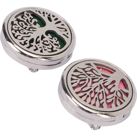 Médaille Arbre en Acier Inoxydable Diffuseur d'Huiles Essentielles - 2 Pièces Lavables et Réutilisables (1/5)