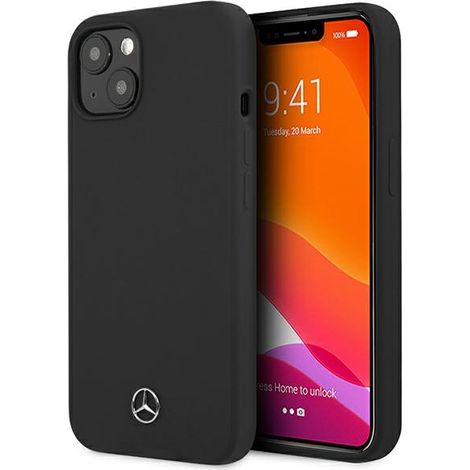 Mercedes MEHCP13SSILBK iPhone 13 mini 5.4 schwarze Hartschalen-Silikonhülle (1/5)