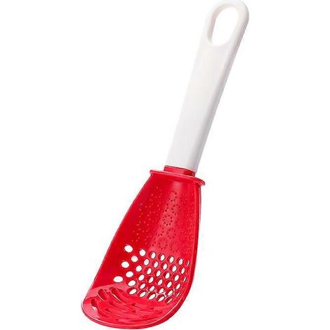 Cuillère multifonctionnelle perméable dans la cuisine pelle rouge pour purée de pommes de terre pressée à la poêle