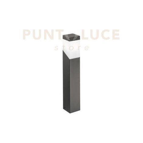 Paletto luminoso GES610 per esterni in alluminio finitura antracite con diffusore opale attacco E27 IP44 - Gealuce