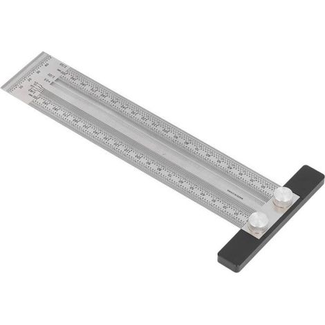 Règle de marquage du bois Règle de marquage en T pour le travail du bois, règle de luminaire lit Course de 200 mm/8 pouces (1/4)