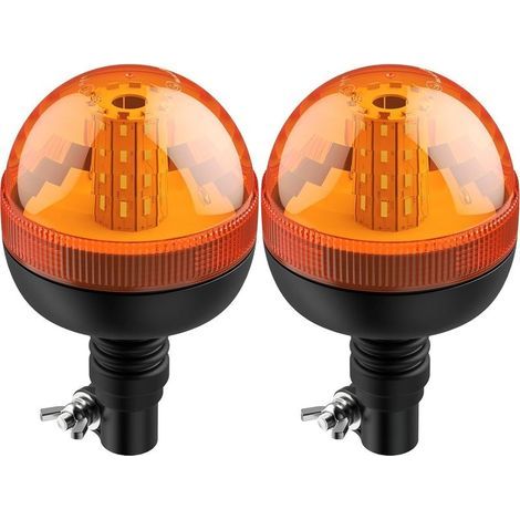 2PCS Gyrophare LED Rotatif Orange 12V-24V E-Mark 40 SMD LED 3 Modes d'Eclairage Etanche Anti-Poussière pour Le Camion de Pompiers l'Ambulance l'Arroseur Routier Camion (1/5)