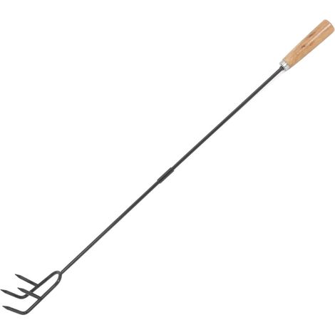 Tisonnier pour Foyer Extérieur Longue Manche avec Crochet Outil Polyvalent pour Braises Cendres et Feu de Camp Pinces Robustes pour Grillades (1/5)