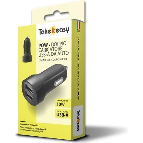 Caricabatterie 2 USB-A da Auto 10W Take It Easy (1/2)
