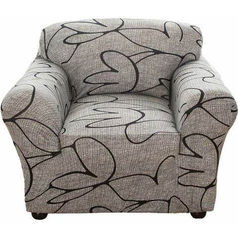 Housse de Canapé en Polyester Revêtement de Canapé Elasticité Stretch Protecteur de Canapé Slipcover à 1 Place 90-130cm (1/4)