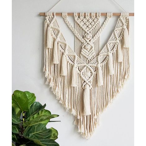 Macramé Tapisserie Tapisserie Tapisserie décoration murale Boho Chic Bohème Woven House Décoration, 55cmx70cm (1/5)