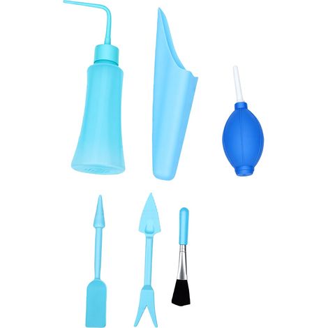 6 pièces set d'outils de jardin souffleur 250ml arrosoir pour succulentes seau pelle rempotage outil brosse mini accessoires de plantes d'intérieur pour jardinage miniature (1/5)