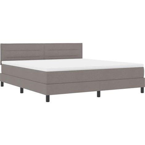 Maison Exclusive - Lit Ă ressorts avec matelas avec LED Taupe 180 x 200 cm tissu (1/5)