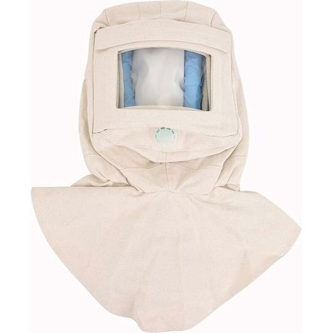 Cagoule de sableur, pare-brise/masque de sableur, masque de protection contre la poussière (beige)