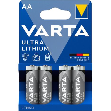 Paquete de 4 baterías ultra litio AA / LR6
