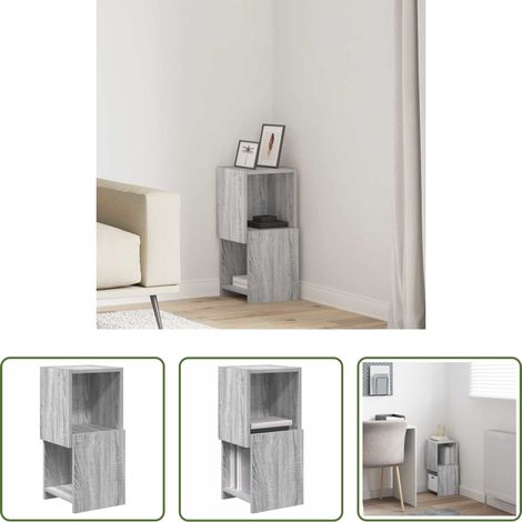 Rangement - Meuble d'angle Gris Sonoma 25,5x25x55cm Bois d'ingénierie (1/5)