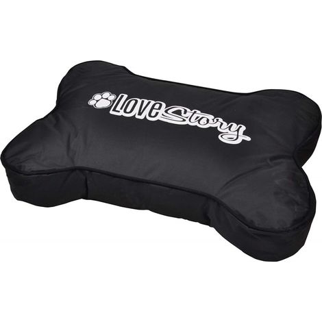 Coussin déhoussable en forme d'os pour animaux - Noir - L 100 x l 70 cm - Livraison gratuite (1/3)
