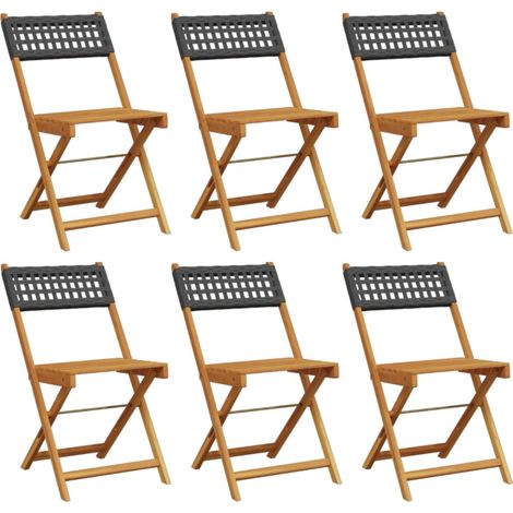 Maison Exclusive - Gartenstühle 6 Stk. Klappbar Schwarz Poly Ratt
