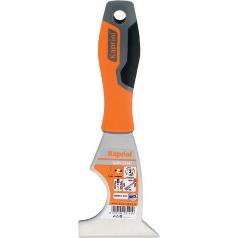 Couteau peintre multifonction 80mm pour enlever mastic et plâtre, pour nettoyage, pour ouverture pots de peinture et cartouches de silicone KAPRIOL