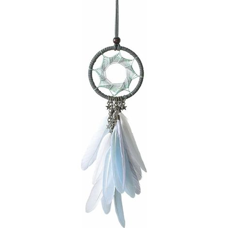 Attrape-Rêves de Plumes à La Main avec Chaîne, Styles Indiens Américains Suspendus Décor (1/5)