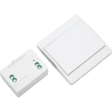 Interrupteur sans fil étanche, télécommande auto-alimentée, kit récepteur pour luminaire mural sans fil (1/5)