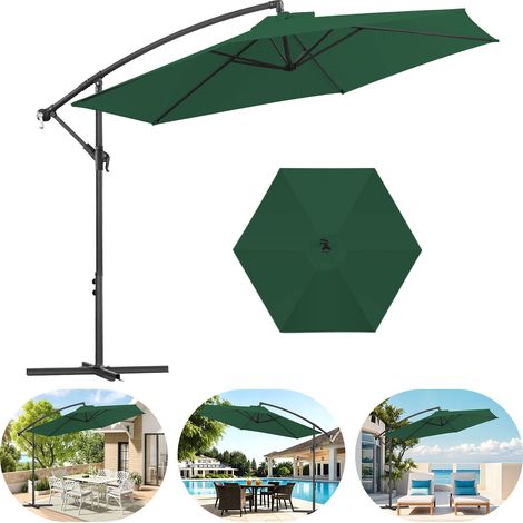 Jiubiaz Sonnenschirm 3m Grün – Natürlicher Sonnenschutz für Garten, Rasen & Balkon