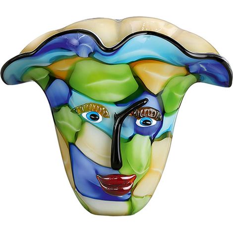 Vase Visage Face en Verre Art Fait Main Hauteur : 29 cm (1/5)