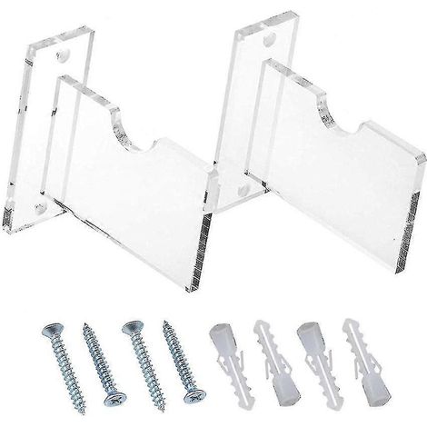 paire de supports de canne à pêche en acrylique, fixation murale horizontale. (1/5)