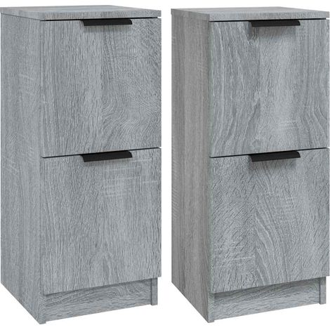 Maison La Vie - 2 pcs Buffet Moderne - Meuble de rangement - Sonoma gris 30x30x70 cm Bois d'ingénierie bu264 (1/5)