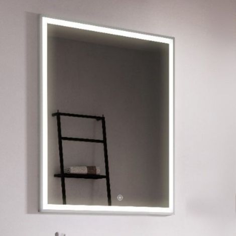 Specchio da bagno con illuminazione LED anti appannamento 100x80 cm - Kabyu