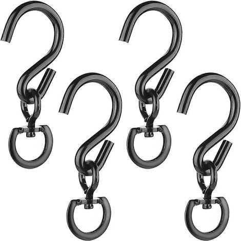 Lot de 4 crochets pivotants pour plantes suspendues, robustes, pivotant à 360°, en métal, pour l'intérieur et l'extérieur. (1/5)