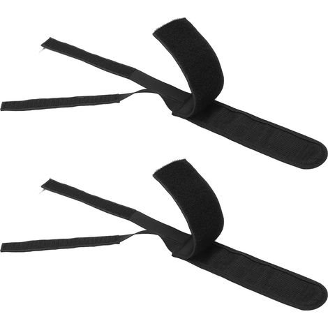 Paire de sangles de véto ajustables, robustes et durables pour pédales, couleur noire (1/5)