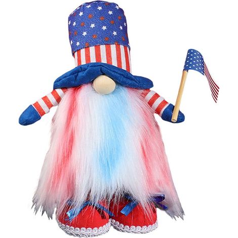 Viele gesichtslose patriotische Gnome, Dekorationen zum 4. Juli, amerikanischer Nationalfeiertag, Tomte und Stripes, Nisse (1/5)