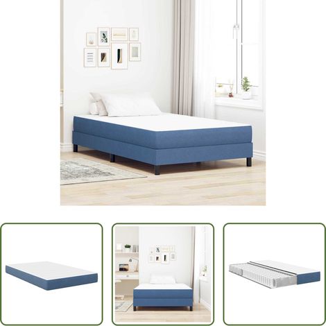 Confort de sommeil - Matelas de Lit avec matelas Bleu 120 x 190 cm tissu (1/5)