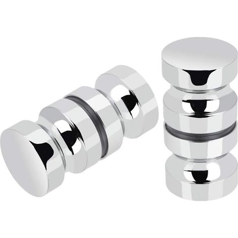 2er-Set Duschtürgriffe, Badewanne, Duschtürgriff, 30 mm, poliertes Chrom, Ersatztürgriffe, runder Glastürgriff, Edelstahl, langlebig