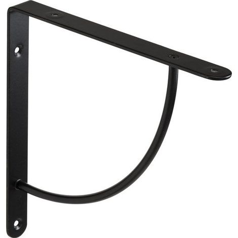 Équerre en acier peint noire 23 x 23 cm – Supporte jusqu'à 40 kg – Pour étagères et objets lourds – Garantie 5 ans