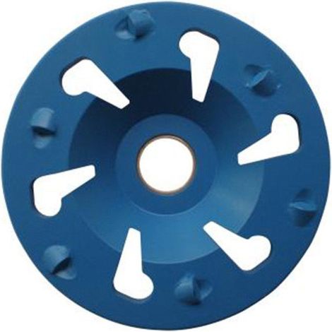 Plateau de Surfaçage PCD BIG BLUE GRINDER D.130 x Al. 25 mm x 6 PKD 3,4 mm - Epoxy, Peinture - Diamwood (1/2)