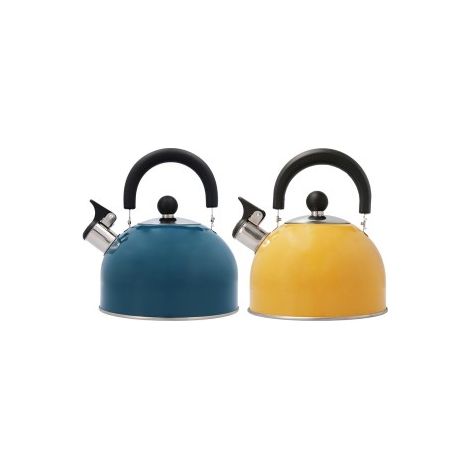Théière en acier inoxydable 2L – Compatible induction et plaques vitrocéramiques – Poignée bakélite au toucher doux – Couleurs assorties – Quid (1/5)