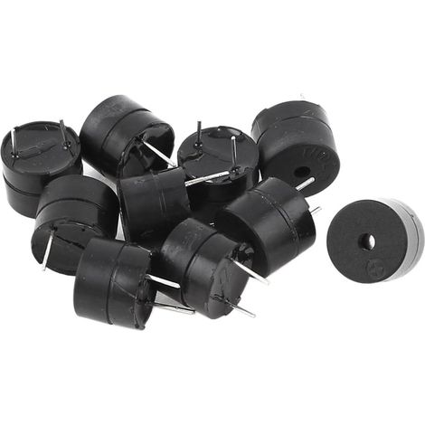 10 pièces buzzer électronique industriel Dauerton noir DC 12V 12mmx9.5mm