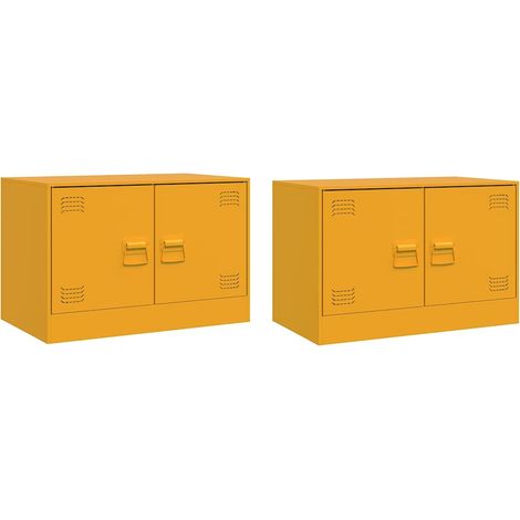 Maison Exclusive - TV-Schränke 2 Stk. Senfgelb 67x39x44 cm Stahl