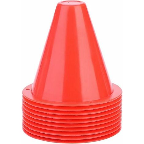 Cone De Signalisation - 8 5 X 8 5 Cm - Polyéthylène - Extérieur Intérieur - 10 Pièces