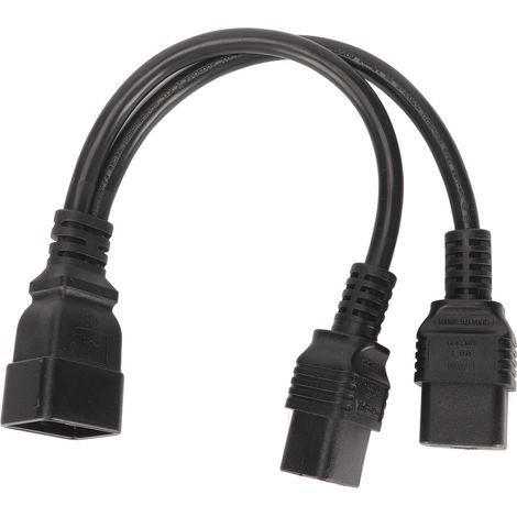Câble répartiteur universel en Y double IEC320 C19 vers C20 (femelle/mâle) pour lampe de bureau et moniteur LCD 12,6 pouces (1/5)