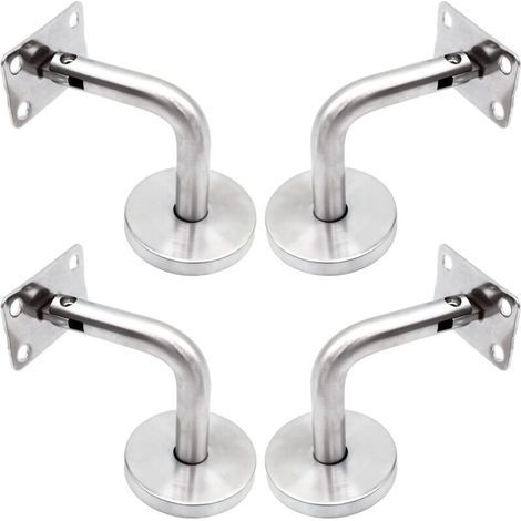 Supports de main courante en acier inoxydable 304 – 4 pièces – Fixation murale pour rampes intérieures et extérieures – Angle réglable (1/5)