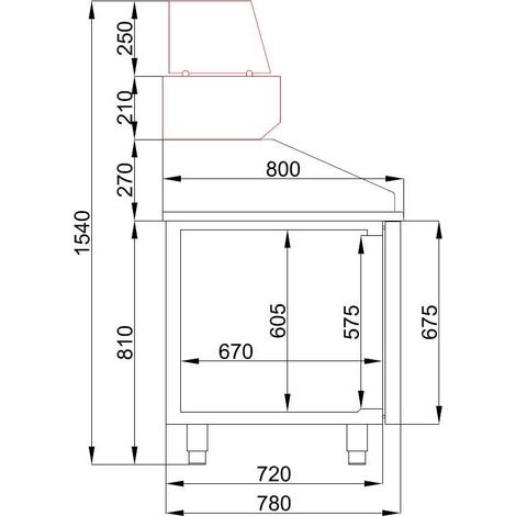 Table réfrigérée pizza 2 portes 5 tiroirs - Combisteel (1/3)