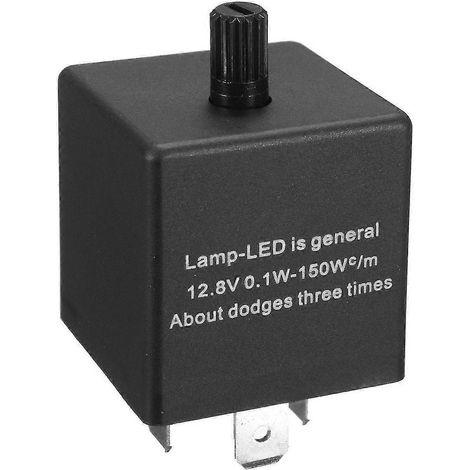 Relé intermitente LED ajustable de 12 V y 3 pines para luces de señalización de coche (1/3)
