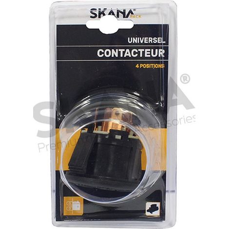 Interruptor de llave de 4 posiciones, 7 bornes de plástico con clip. Compatible con Ayp Roper, Husqvarna, John Deere, Mtd, Murray...