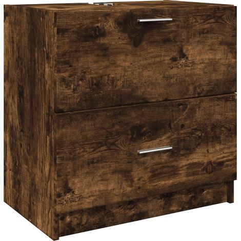 Maison Exclusive - Waschbeckenunterschrank Räuchereiche 59x37x59