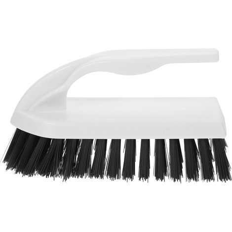 Brosse WC, blanc, poils durs, pour salle de bain et sol (1/5)